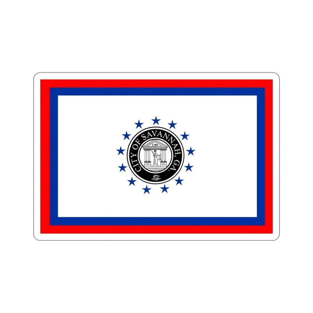 Flag of Savannah Georgia USA STICKER Vinyl Die-Cut Decal 4 Inch - The Sticker Space
