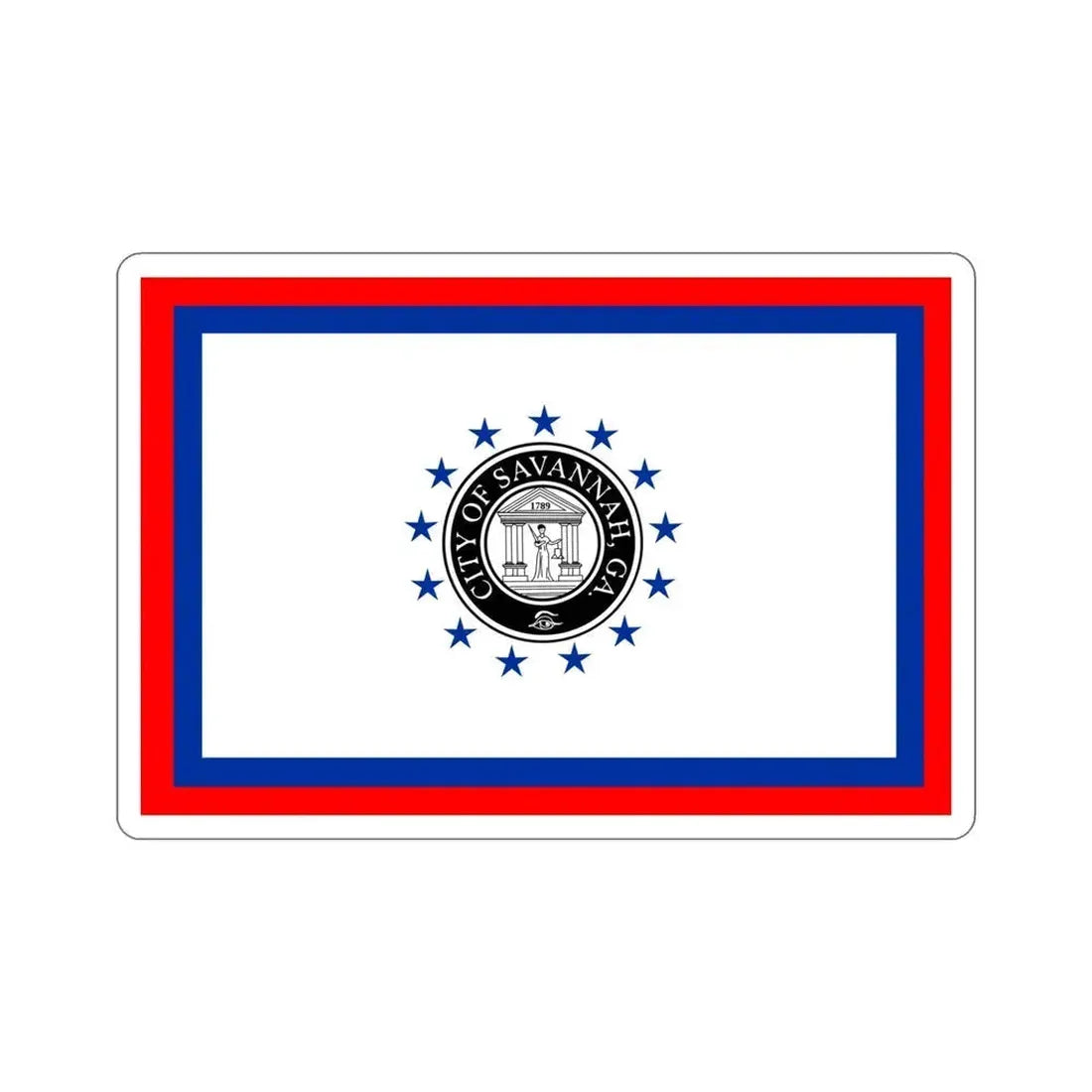Flag of Savannah Georgia USA STICKER Vinyl Die-Cut Decal 5 Inch - The Sticker Space