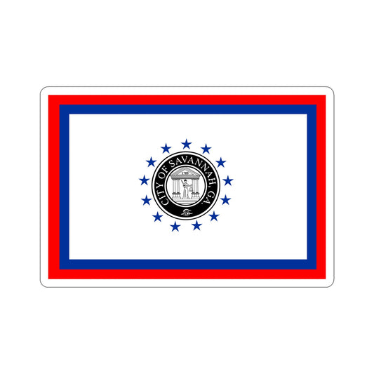 Flag of Savannah Georgia USA STICKER Vinyl Die-Cut Decal-6 Inch-The Sticker Space