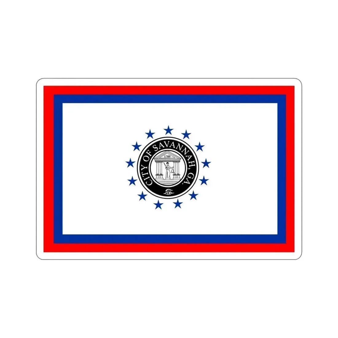 Flag of Savannah Georgia USA STICKER Vinyl Die-Cut Decal 6 Inch - The Sticker Space