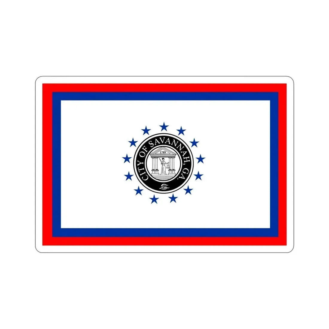 Flag of Savannah Georgia USA STICKER Vinyl Die-Cut Decal 6 Inch - The Sticker Space