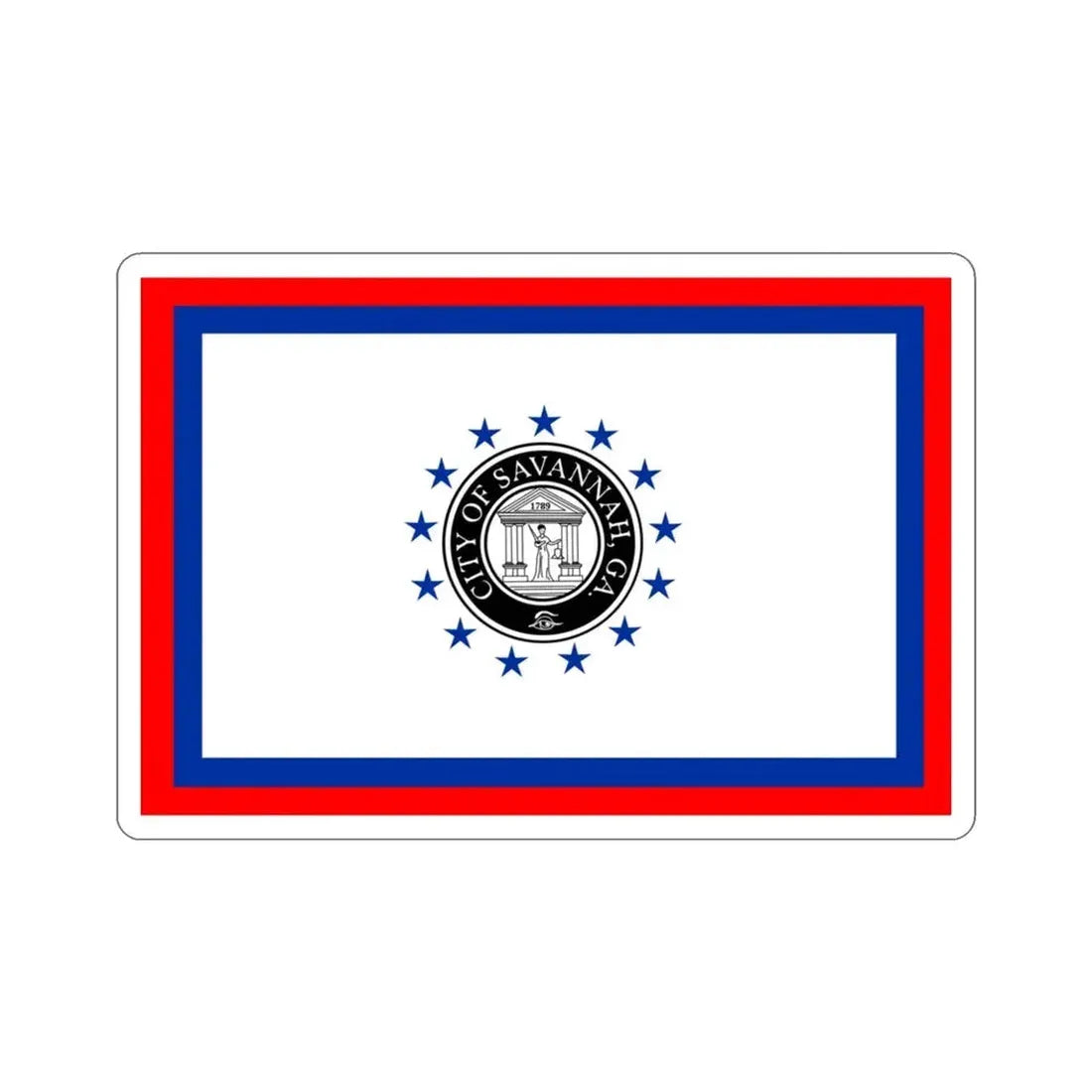 Flag of Savannah Georgia USA STICKER Vinyl Die-Cut Decal - The Sticker Space