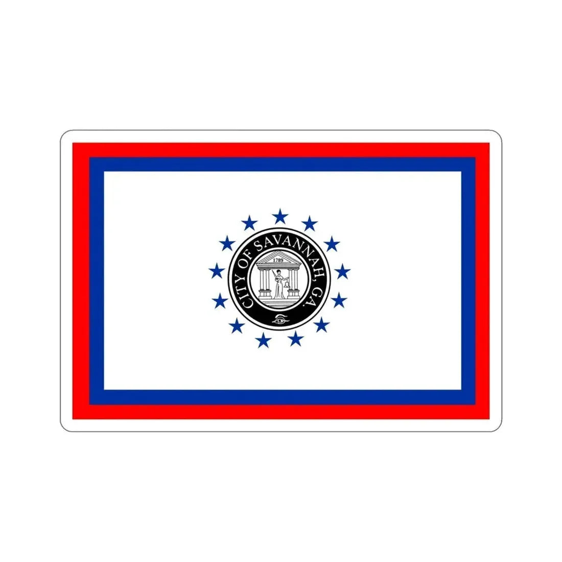 Flag of Savannah Georgia USA STICKER Vinyl Die-Cut Decal - The Sticker Space