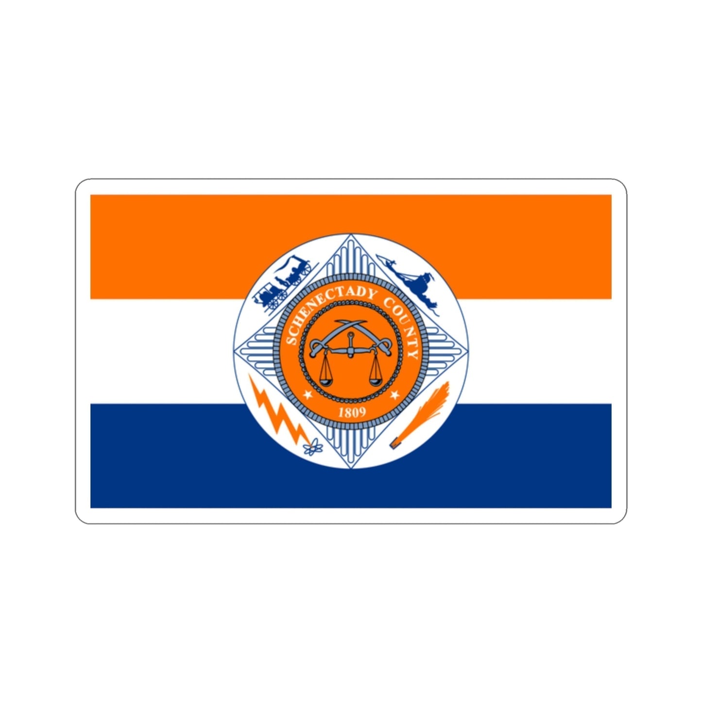 Flag of Schenectady County New York STICKER Vinyl Die-Cut Decal-2 Inch-The Sticker Space