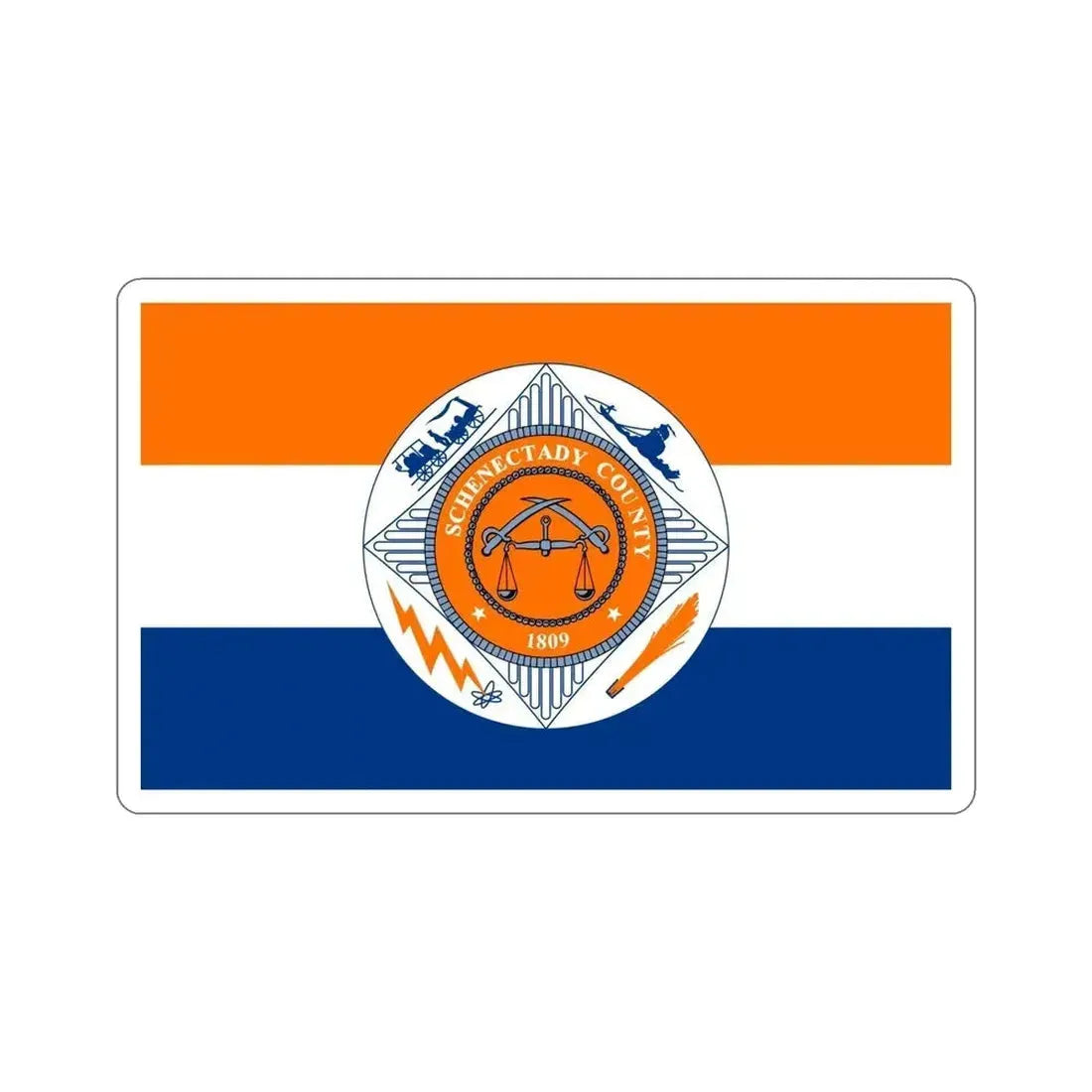 Flag of Schenectady County New York STICKER Vinyl Die-Cut Decal - The Sticker Space