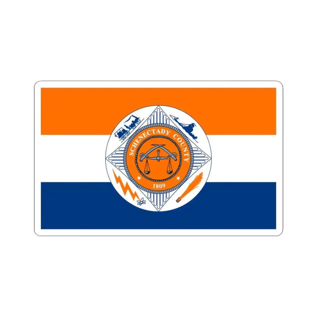 Flag of Schenectady County New York (United States) STICKER Vinyl Kiss-Cut Decal 3 Inch White - The Sticker Space