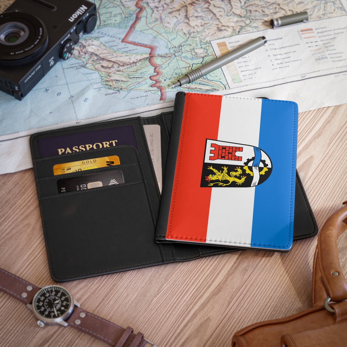 Flag of Schwandorf Germany - Passport Holder