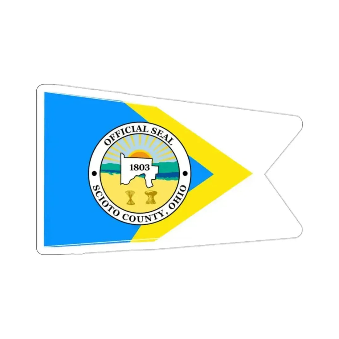 Flag of Scioto County Ohio STICKER Vinyl Die-Cut Decal 2 Inch - The Sticker Space