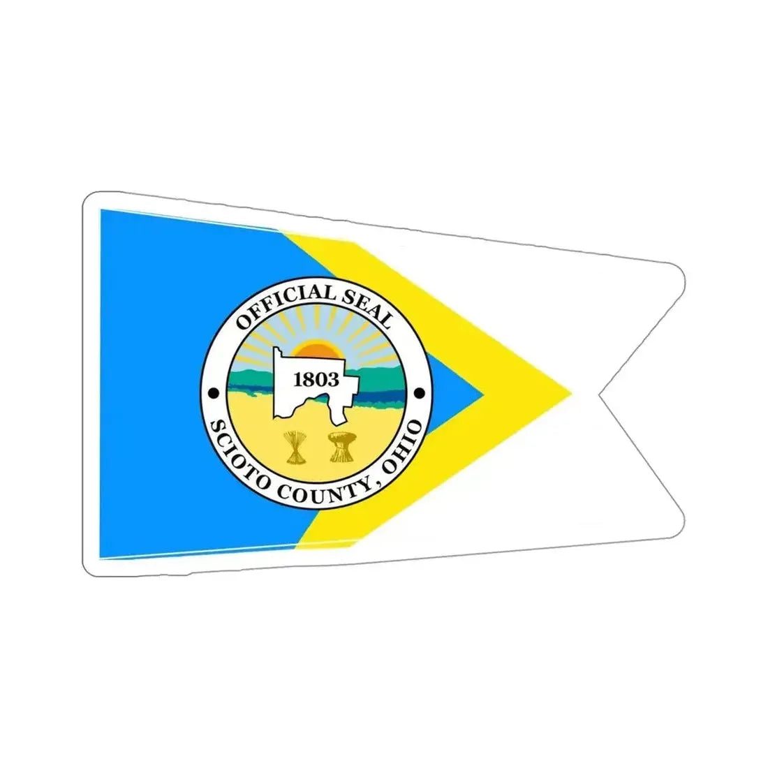 Flag of Scioto County Ohio STICKER Vinyl Die-Cut Decal 4 Inch - The Sticker Space