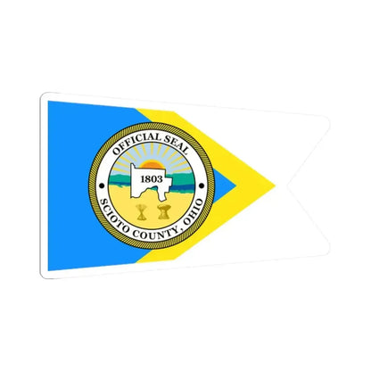 Flag of Scioto County Ohio (United States) STICKER Vinyl Kiss-Cut Decal 2 Inch White - The Sticker Space