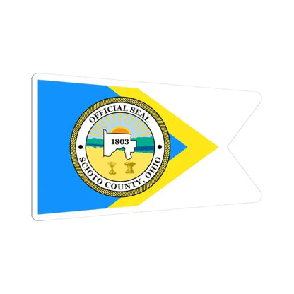 Flag of Scioto County Ohio (United States) STICKER Vinyl Kiss-Cut Decal 3 Inch White - The Sticker Space