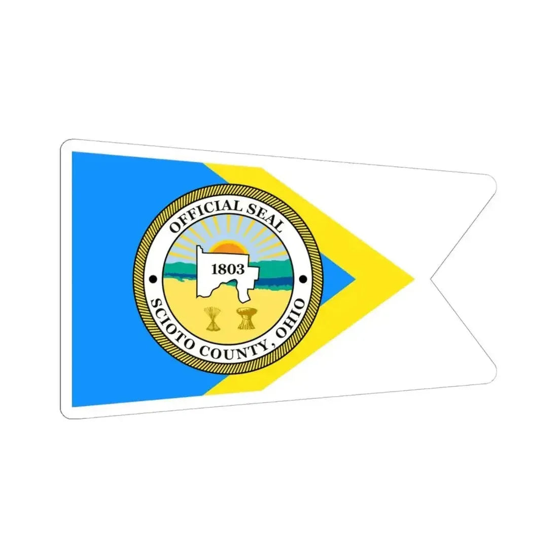 Flag of Scioto County Ohio (United States) STICKER Vinyl Kiss-Cut Decal 6 Inch White - The Sticker Space