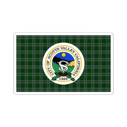 Flag of Scotts Valley California (United States) STICKER Vinyl Kiss-Cut Decal 2 Inch White - The Sticker Space