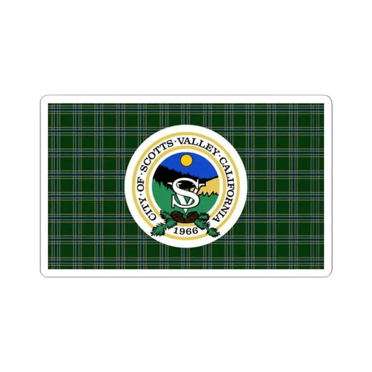 Flag of Scotts Valley California (United States) STICKER Vinyl Kiss-Cut Decal 2 Inch White - The Sticker Space