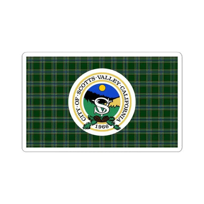 Flag of Scotts Valley California (United States) STICKER Vinyl Kiss-Cut Decal 4 Inch White - The Sticker Space