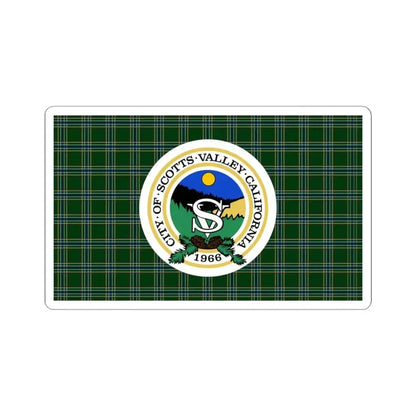 Flag of Scotts Valley California (United States) STICKER Vinyl Kiss-Cut Decal 6 Inch White - The Sticker Space