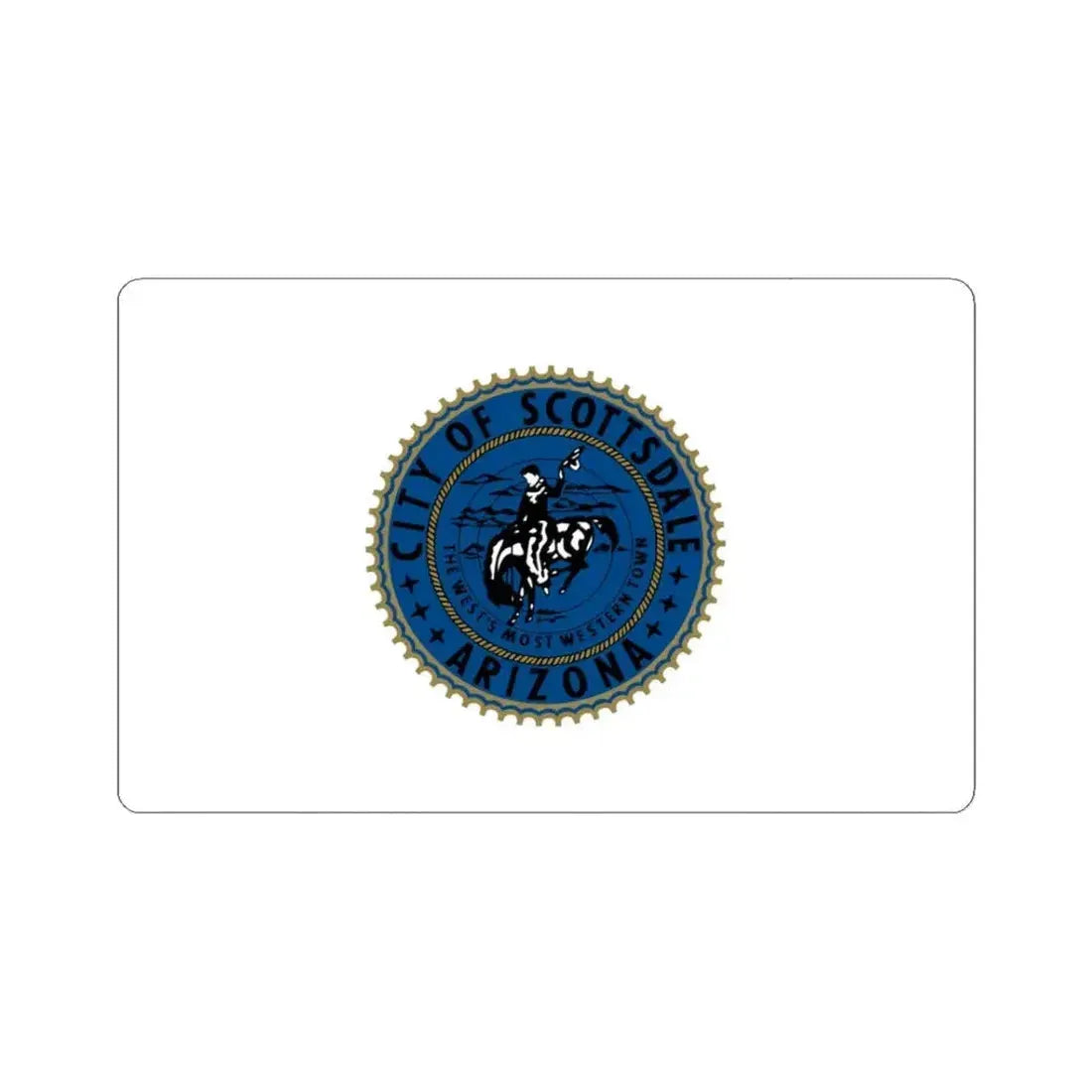 Flag of Scottsdale Arizona (United States) STICKER Vinyl Kiss-Cut Decal 3 Inch White - The Sticker Space