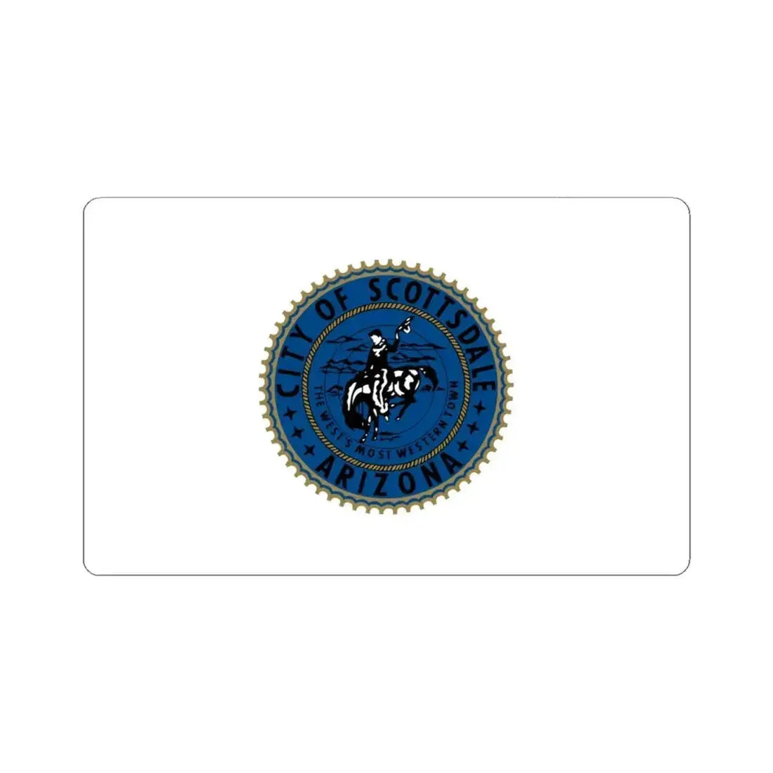 Flag of Scottsdale Arizona (United States) STICKER Vinyl Kiss-Cut Decal 4 Inch White - The Sticker Space