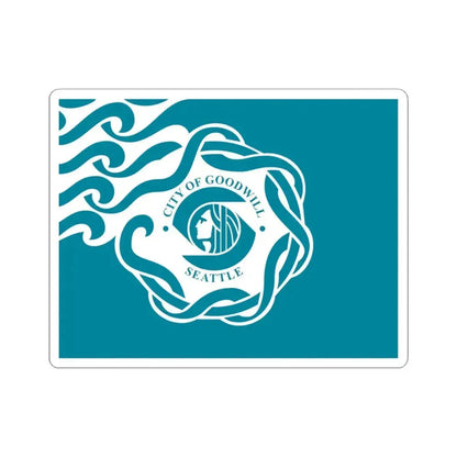 Flag of Seattle - STICKER Vinyl Kiss-Cut Decal 4 Inch White - The Sticker Space