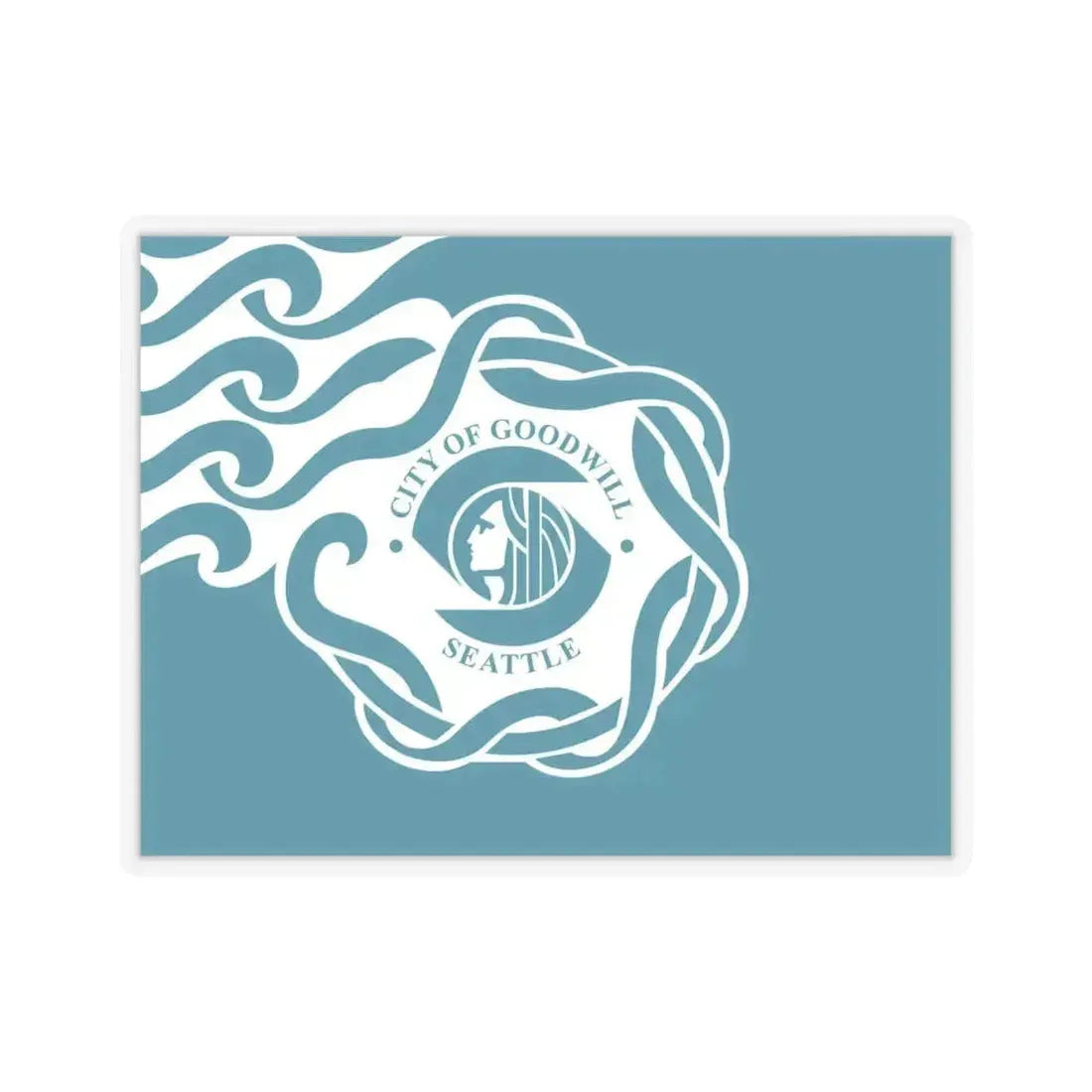 Flag of Seattle - STICKER Vinyl Kiss-Cut Decal 6 Inch Transparent - The Sticker Space