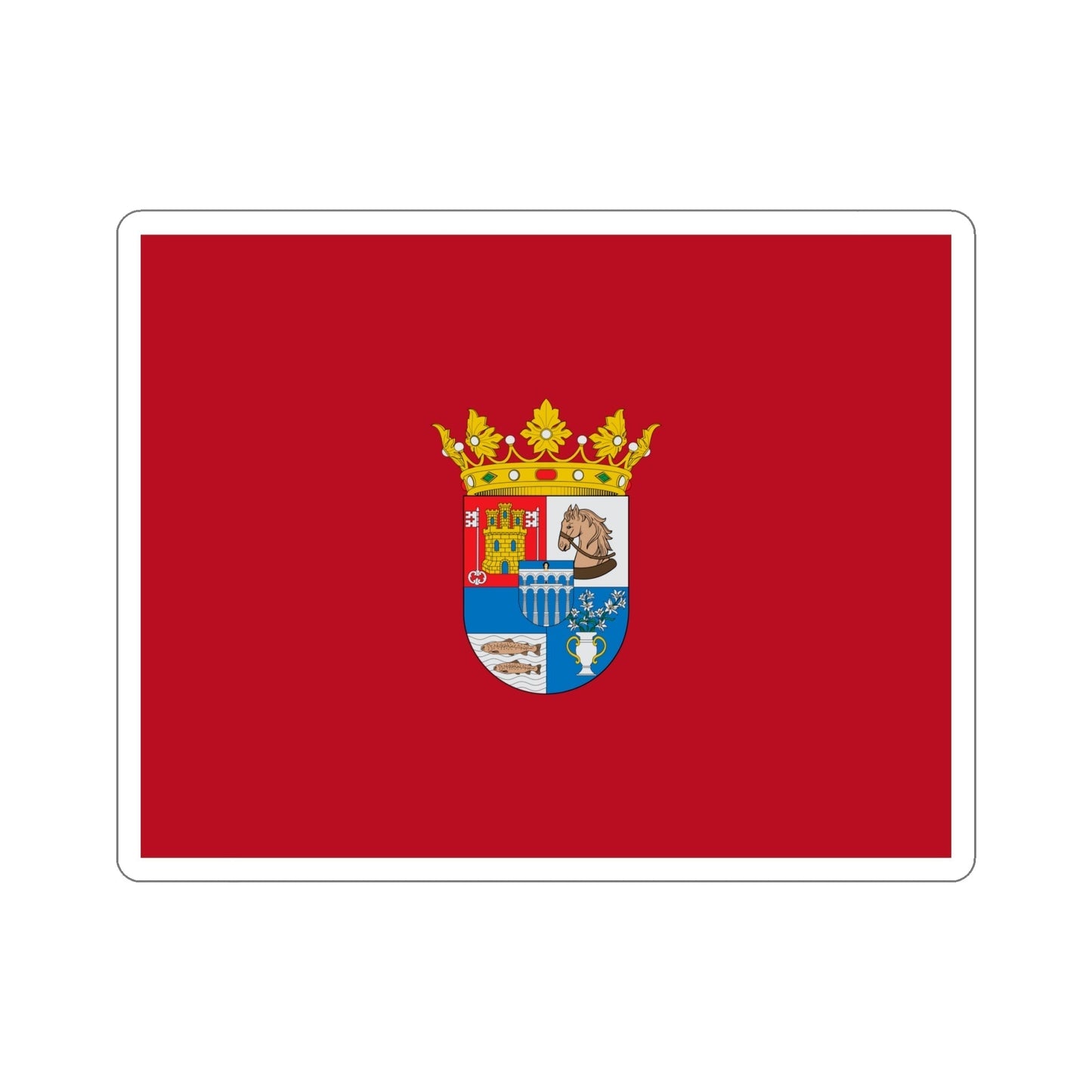 Flag of Segovia Spain STICKER Vinyl Die-Cut Decal-6 Inch-The Sticker Space