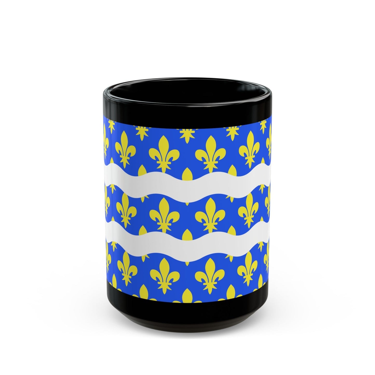 Flag of Seine et Marne France 2 - Black Coffee Mug-15oz-The Sticker Space