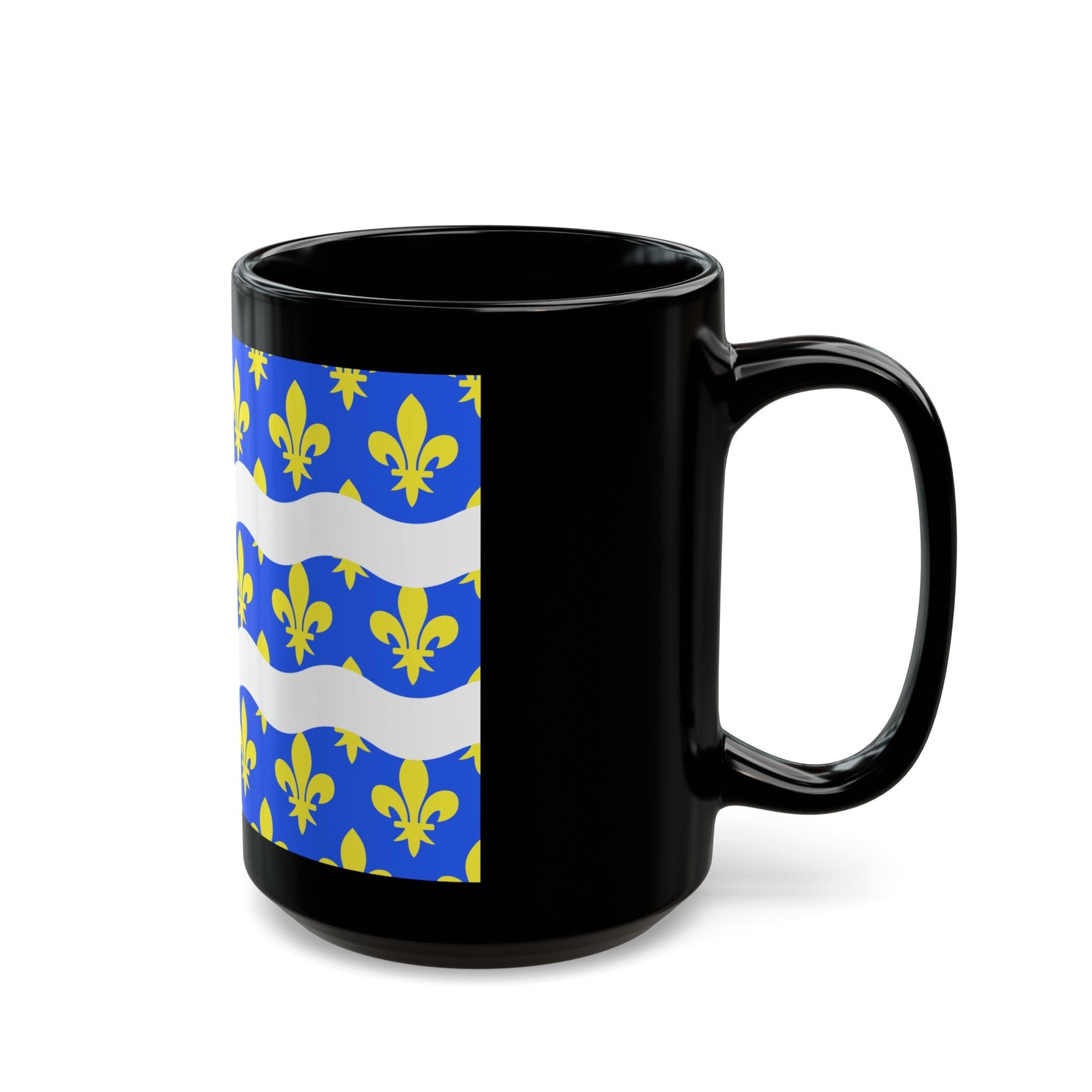 Flag of Seine et Marne France 2 - Black Coffee Mug-The Sticker Space