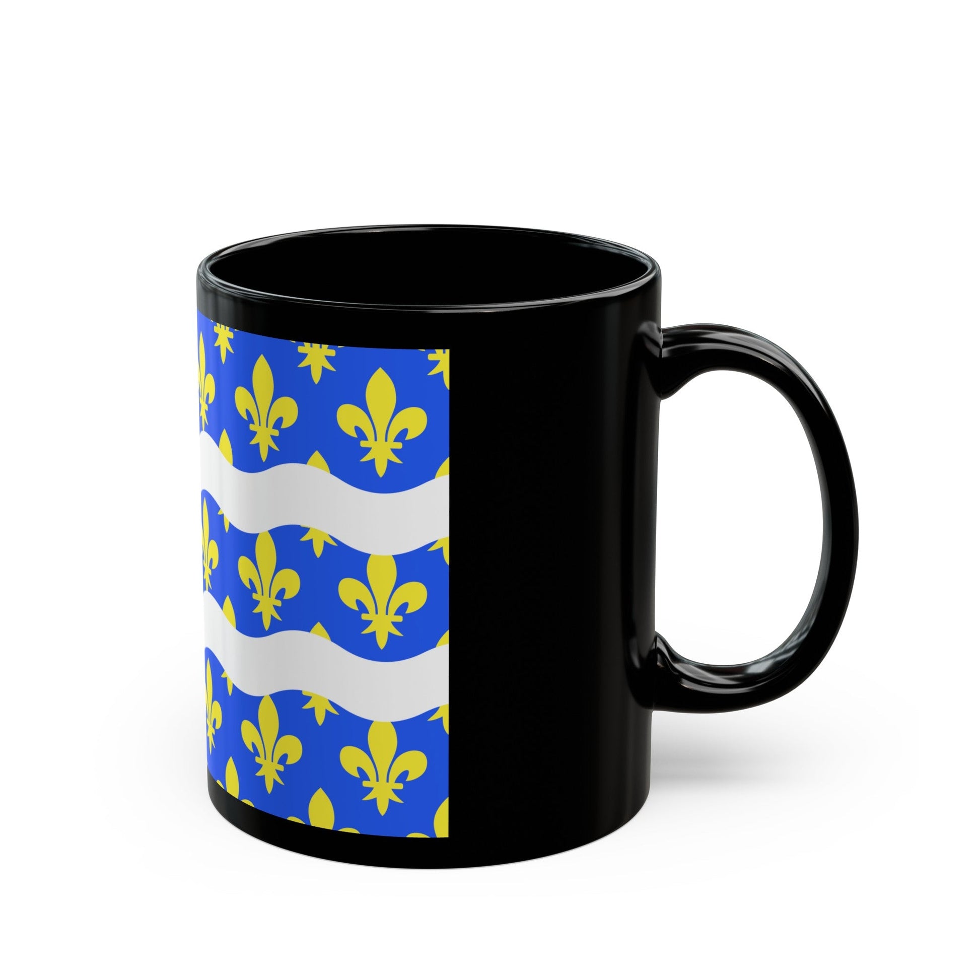 Flag of Seine et Marne France 2 - Black Coffee Mug-The Sticker Space