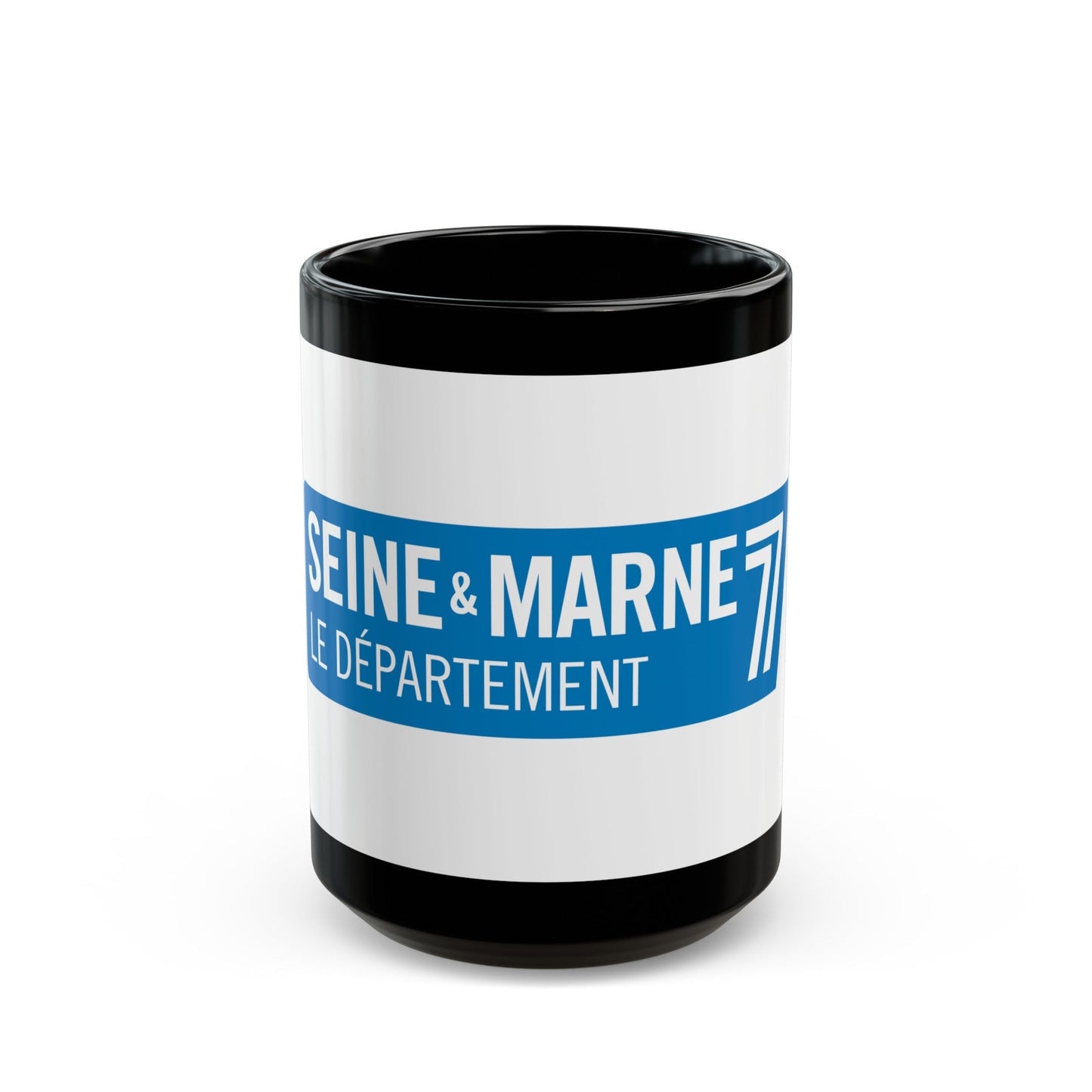 Flag of Seine et Marne France - Black Coffee Mug-15oz-The Sticker Space