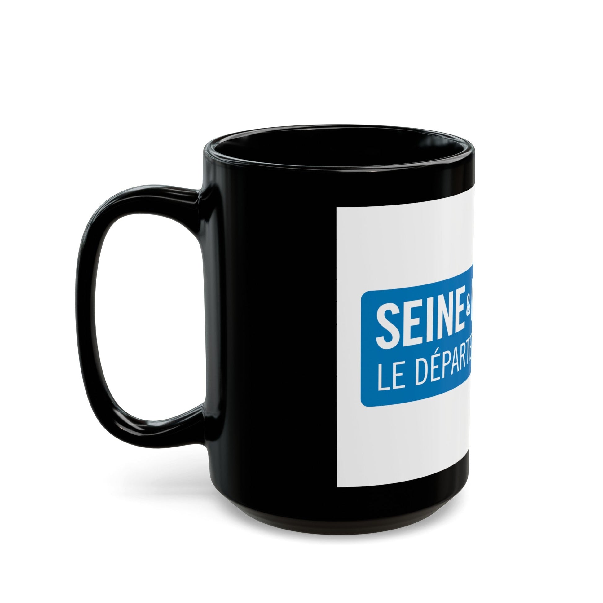 Flag of Seine et Marne France - Black Coffee Mug-The Sticker Space