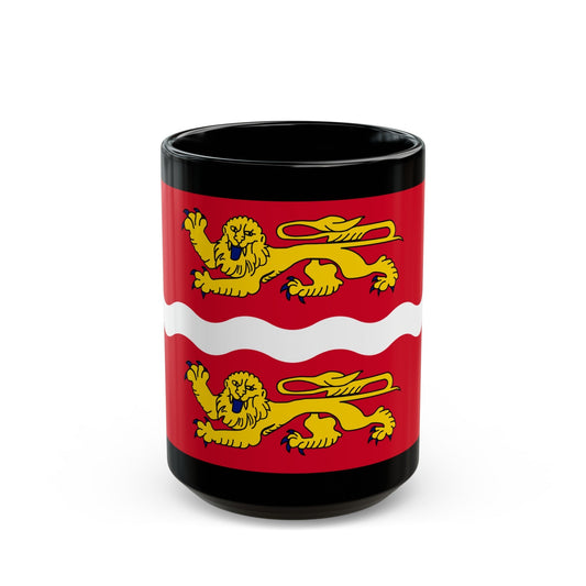 Flag of Seine Maritime France 2 - Black Coffee Mug-15oz-The Sticker Space