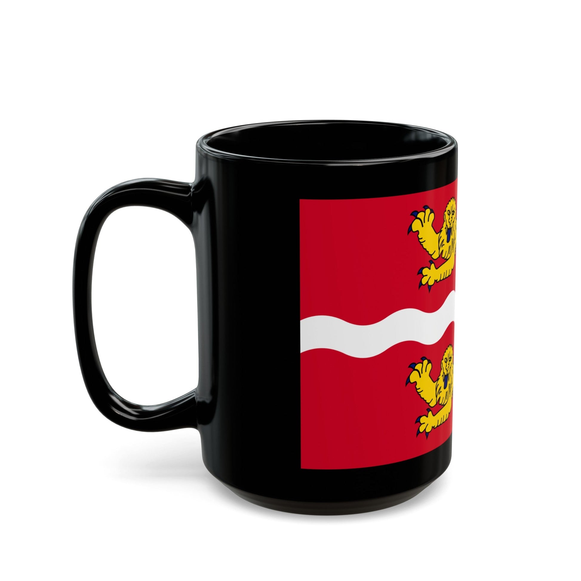 Flag of Seine Maritime France 2 - Black Coffee Mug-The Sticker Space