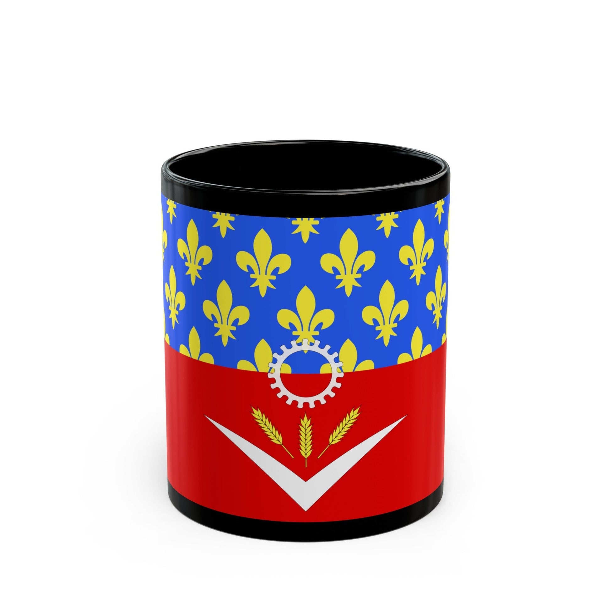 Flag of Seine Saint Denis France - Black Coffee Mug-11oz-The Sticker Space