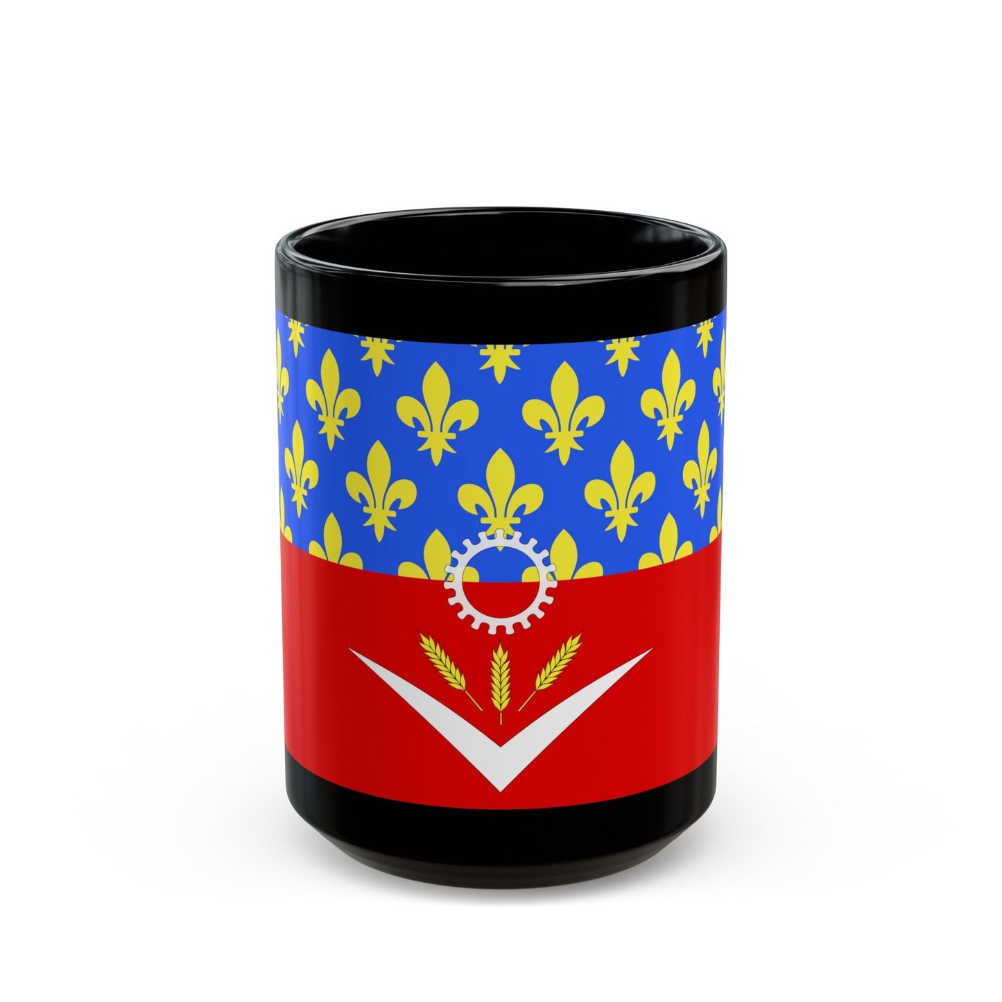 Flag of Seine Saint Denis France - Black Coffee Mug-15oz-The Sticker Space