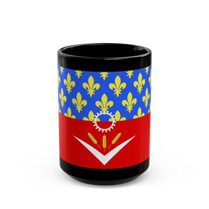 Flag of Seine Saint Denis France - Black Coffee Mug-15oz-The Sticker Space