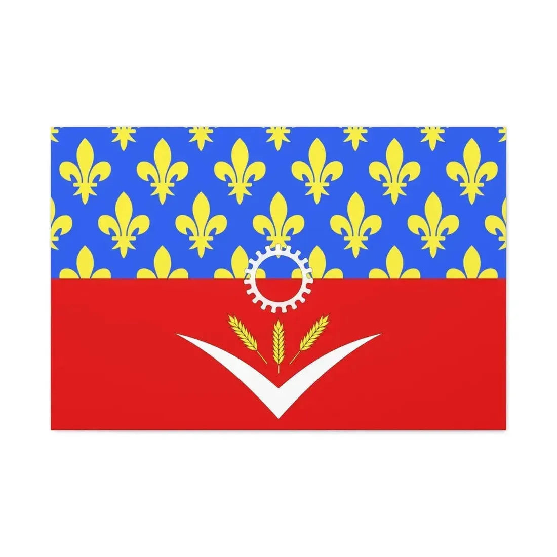 Flag of Seine Saint Denis France - Canvas Wall Art 36" x 24" 1.25" - The Sticker Space