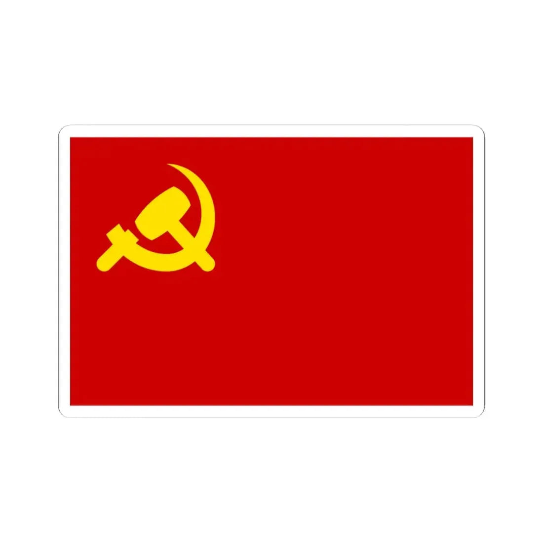Flag of Sendero Luminoso (Peru) STICKER Vinyl Kiss-Cut Decal 4 Inch White - The Sticker Space