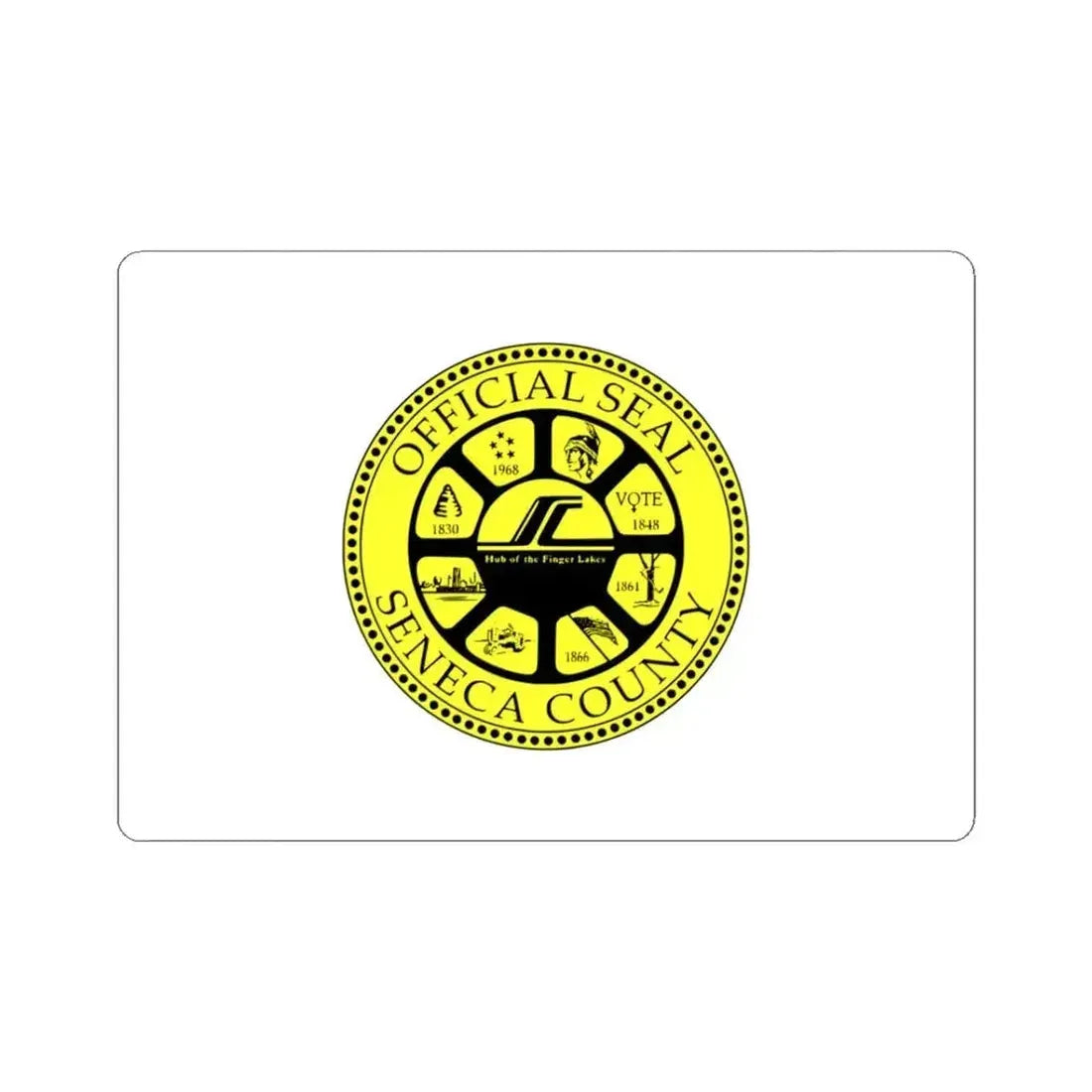 Flag of Seneca County New York (United States) STICKER Vinyl Kiss-Cut Decal 3 Inch White - The Sticker Space