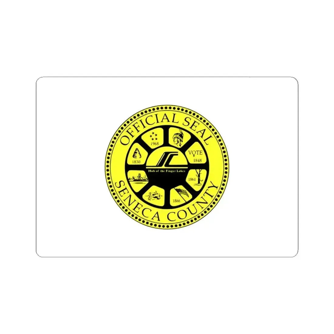 Flag of Seneca County New York (United States) STICKER Vinyl Kiss-Cut Decal 4 Inch White - The Sticker Space