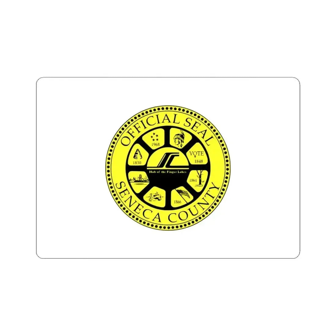 Flag of Seneca County New York (United States) STICKER Vinyl Kiss-Cut Decal 6 Inch White - The Sticker Space