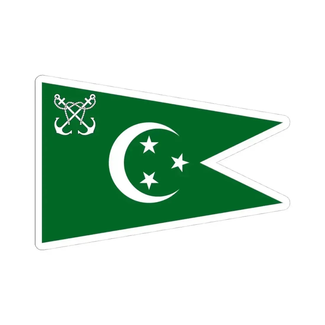 Flag of senior officer of the Navy of Egypt 1922-1952 (Egypt) STICKER Vinyl Kiss-Cut Decal 4 Inch White - The Sticker Space