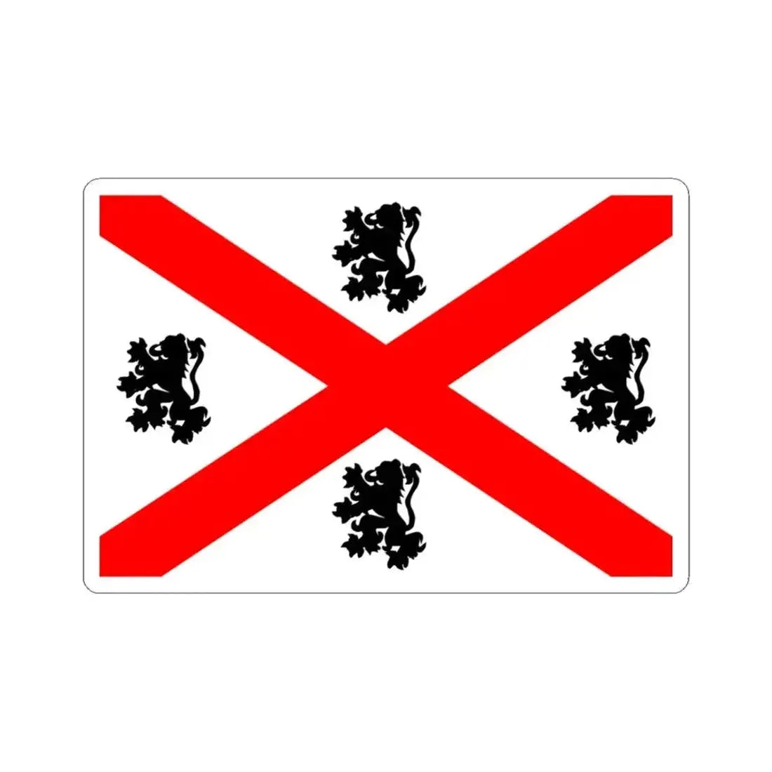 Flag of Seraing (Belgium) STICKER Vinyl Kiss-Cut Decal 3 Inch White - The Sticker Space