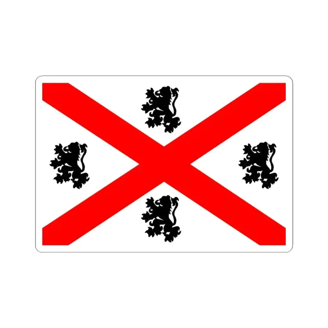 Flag of Seraing (Belgium) STICKER Vinyl Kiss-Cut Decal 4 Inch White - The Sticker Space