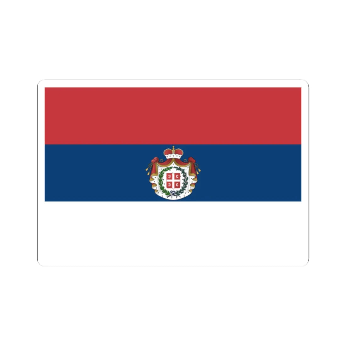Flag of Serbia 1835-1882 (Serbia) STICKER Vinyl Kiss-Cut Decal 2 Inch White - The Sticker Space