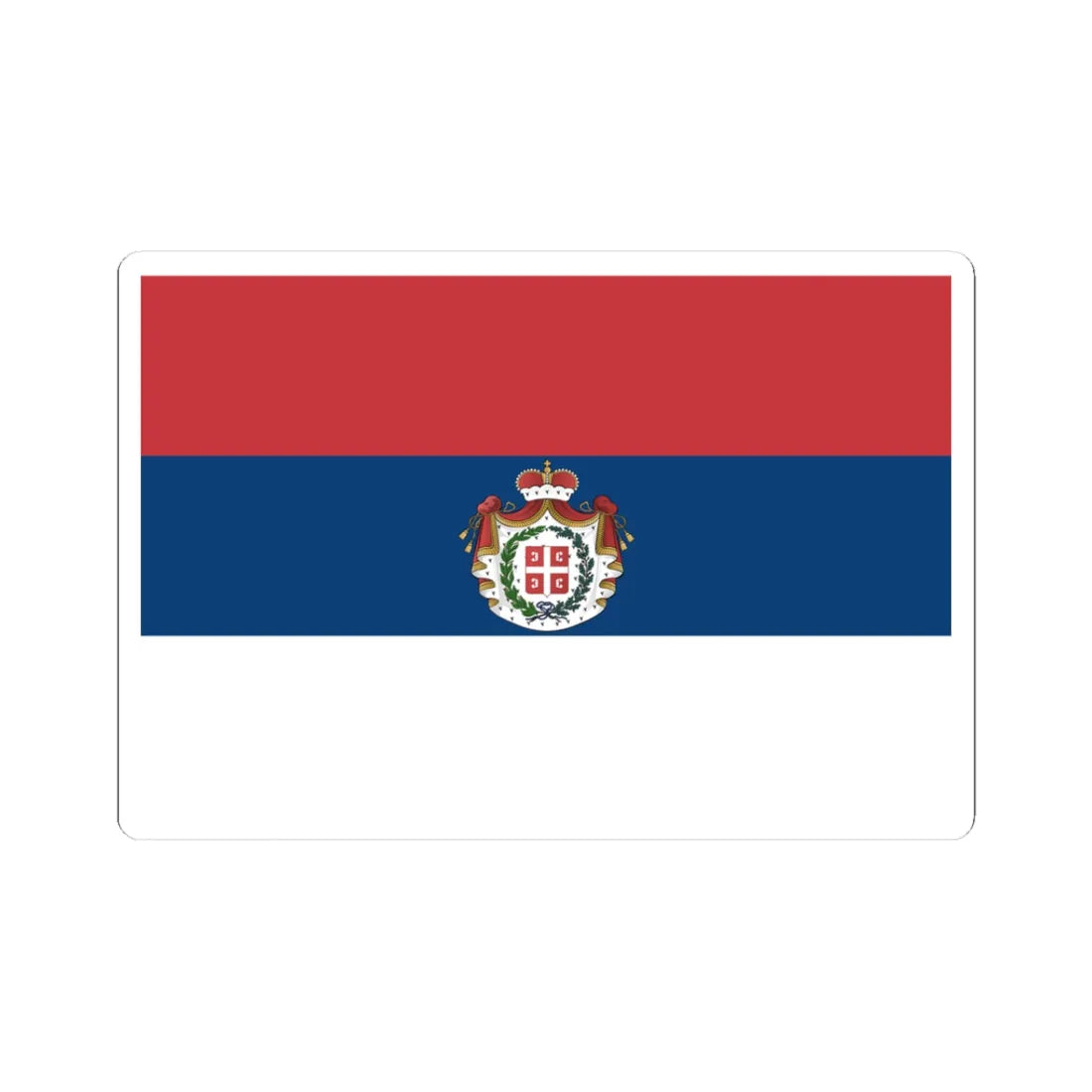 Flag of Serbia 1835-1882 (Serbia) STICKER Vinyl Kiss-Cut Decal 3 Inch White - The Sticker Space