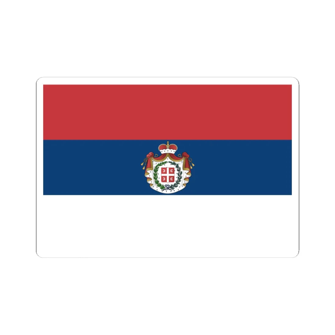 Flag of Serbia 1835-1882 (Serbia) STICKER Vinyl Kiss-Cut Decal 4 Inch White - The Sticker Space