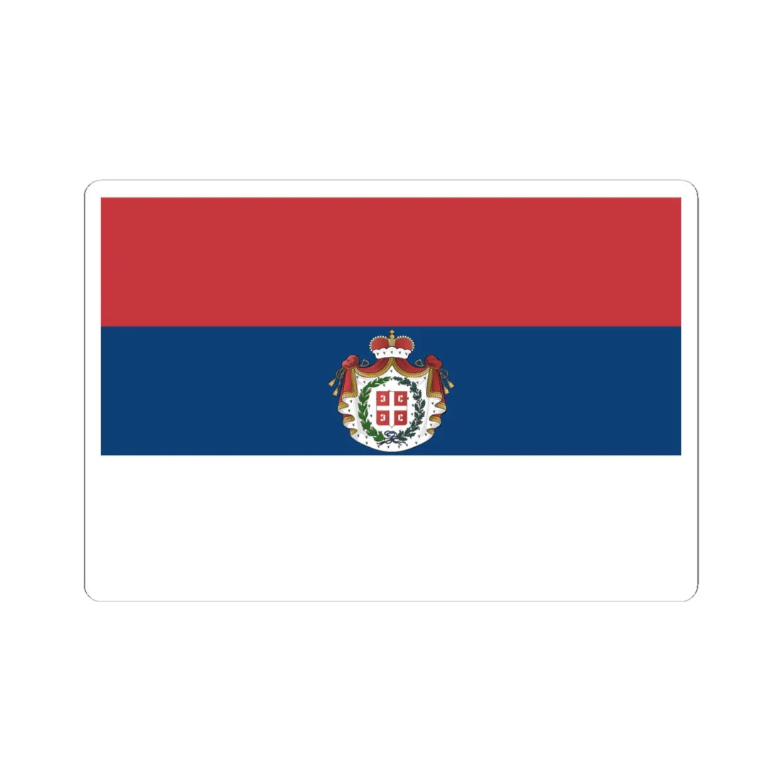 Flag of Serbia 1835-1882 (Serbia) STICKER Vinyl Kiss-Cut Decal 6 Inch White - The Sticker Space