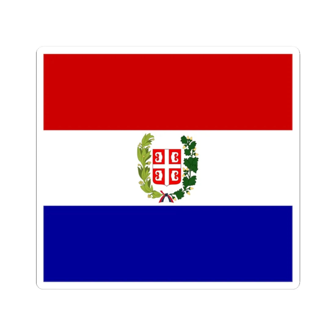 Flag of Serbia 1835 (Serbia) STICKER Vinyl Kiss-Cut Decal 2 Inch White - The Sticker Space