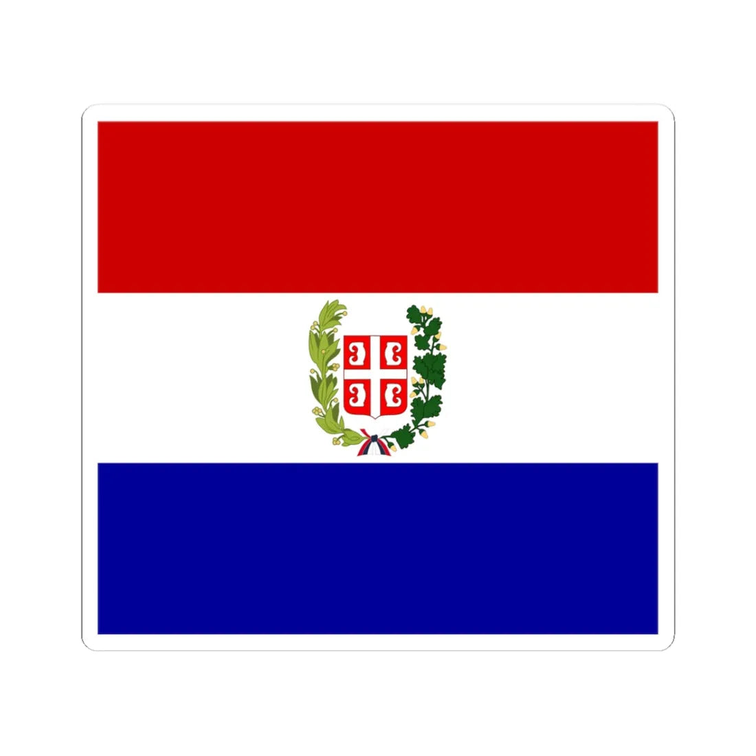 Flag of Serbia 1835 (Serbia) STICKER Vinyl Kiss-Cut Decal 3 Inch White - The Sticker Space