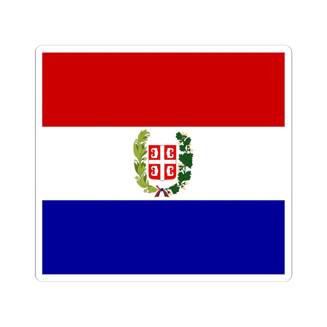 Flag of Serbia 1835 (Serbia) STICKER Vinyl Kiss-Cut Decal 4 Inch White - The Sticker Space